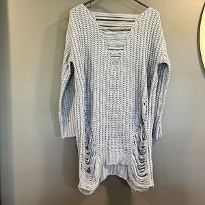 Fashion Nova distressed sweater dress/tunic